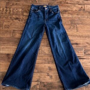 MOTHER Blue Flare Wide Leg Jeans High-Rise